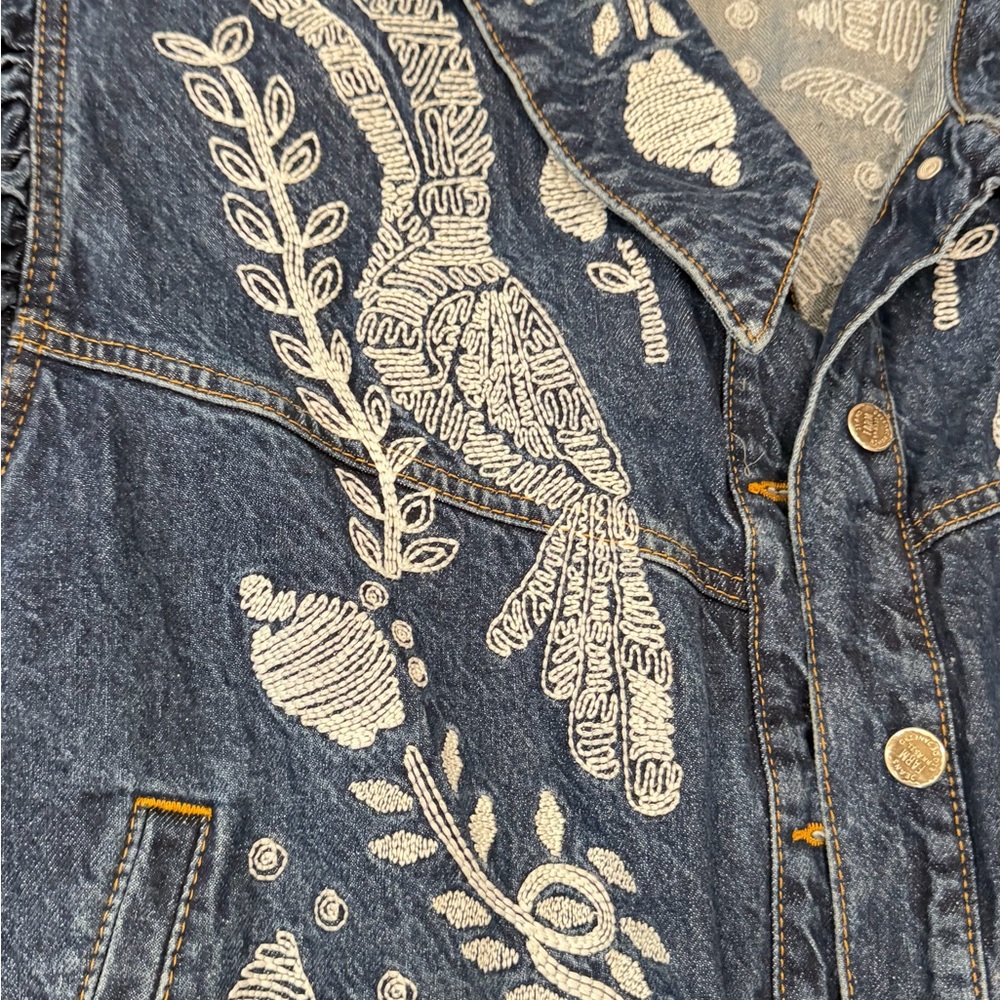 FARM Rio Blue Embroidered Overalls - Picture 3 of 4